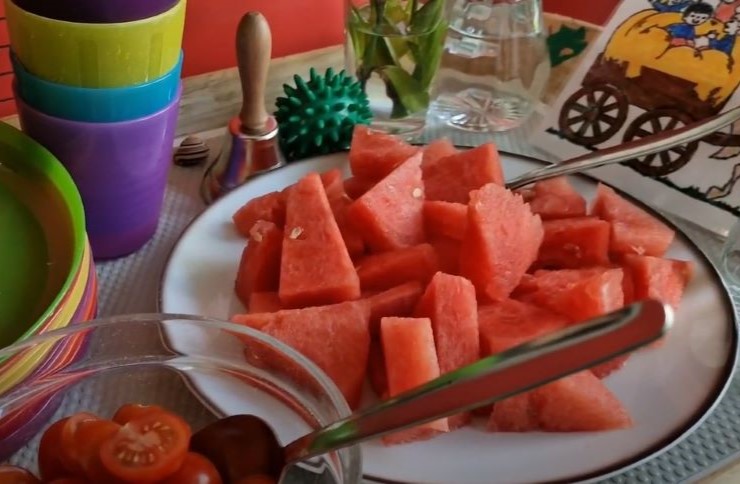 Wassermelonenstücke